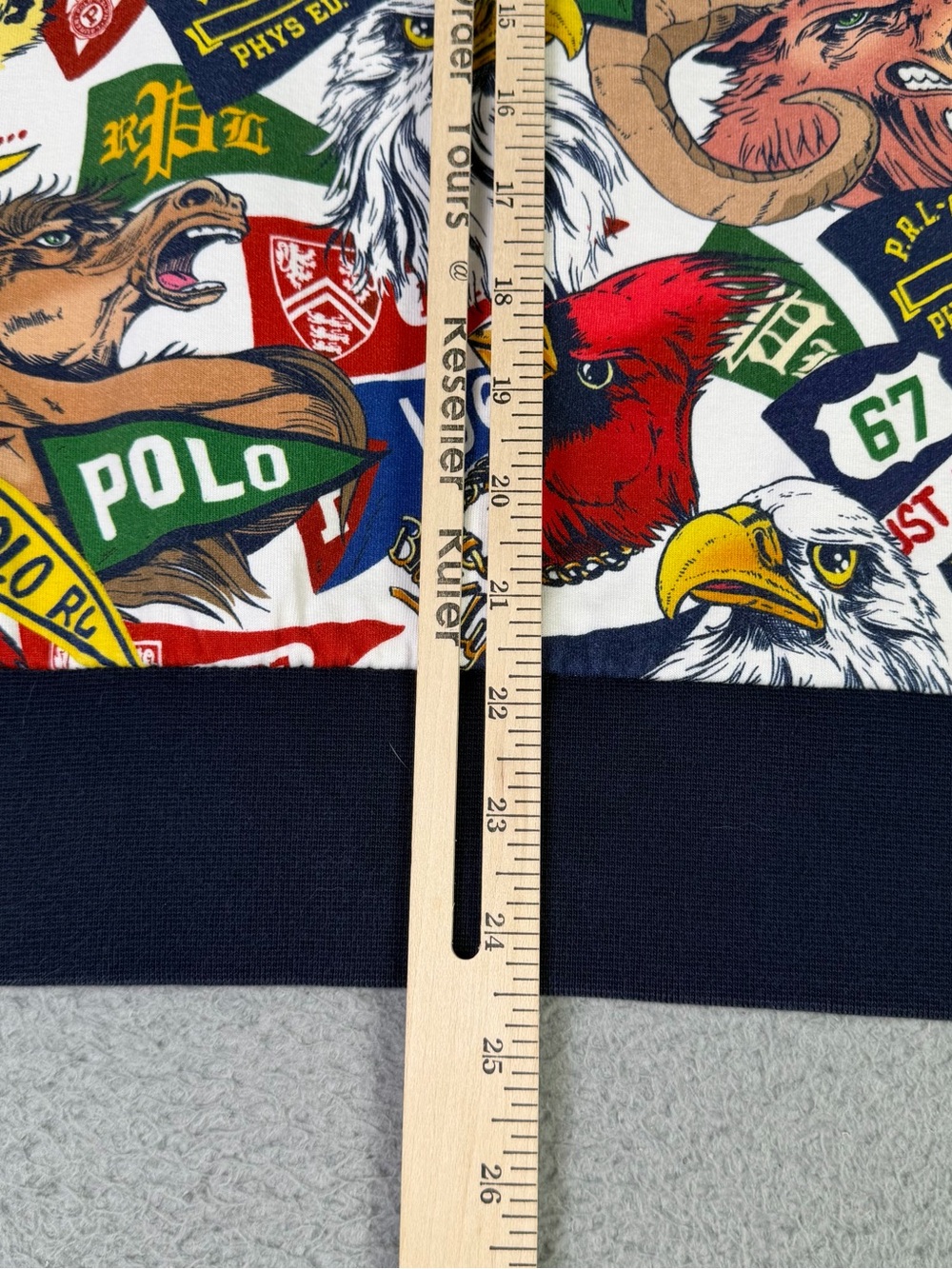 Polo Ralph Lauren Sweatshirt Mens M Varsity Collegiate Pennant Mascot Team Logo - Picture 6 of 8